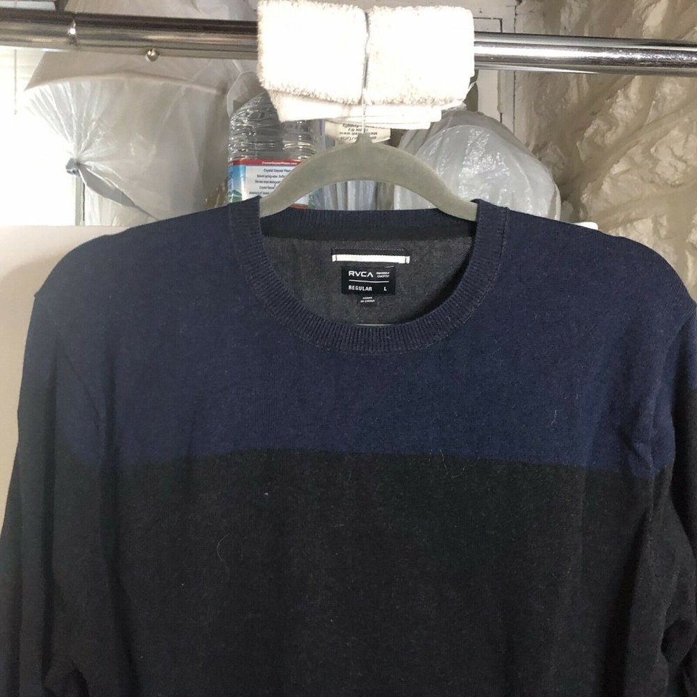 RVCA Striped Cotton Sweater Size Large
